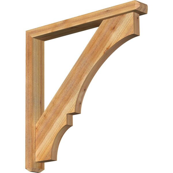 Ekena Millwork Balboa Craftsman Rough Sawn Bracket w/ Offset Brace, Western Red Cedar, 4"W x 32"D x 32"H BKT0402X32X32BOA04RWR - main